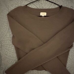 La Hearts Taupe Scoop Neck Sweater